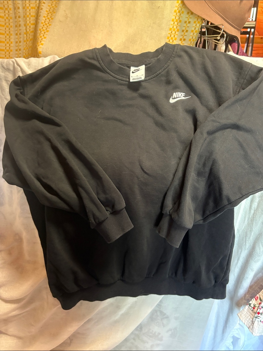 Nike Black Men’s Crewneck Sweatshirt with White Logo 24”PTP